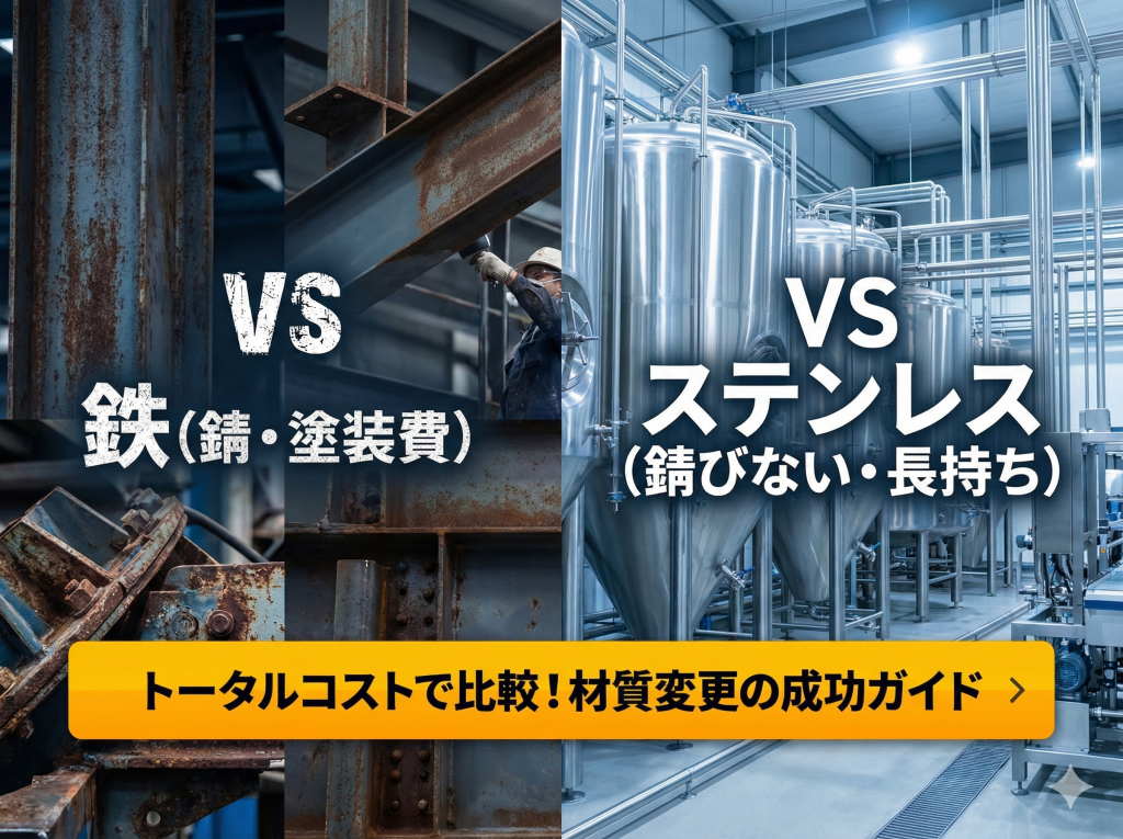 「ステンレスは高い」とは限らない！？鉄 ⇒ ステンレスの材質変更でトータルコストを下げるための条件とは？