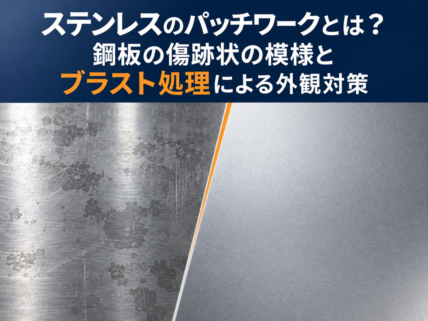 ステンレス鋼板のパッチワークとブラスト処理による外観対策 コラムバナー